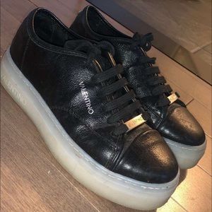 Valentino black leather sneakers - lightly worn
